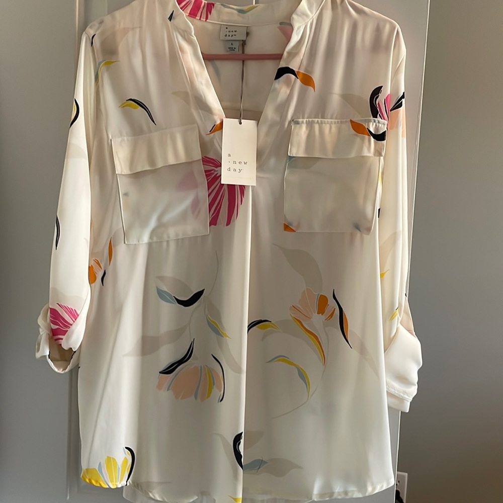 A new day floral shirt